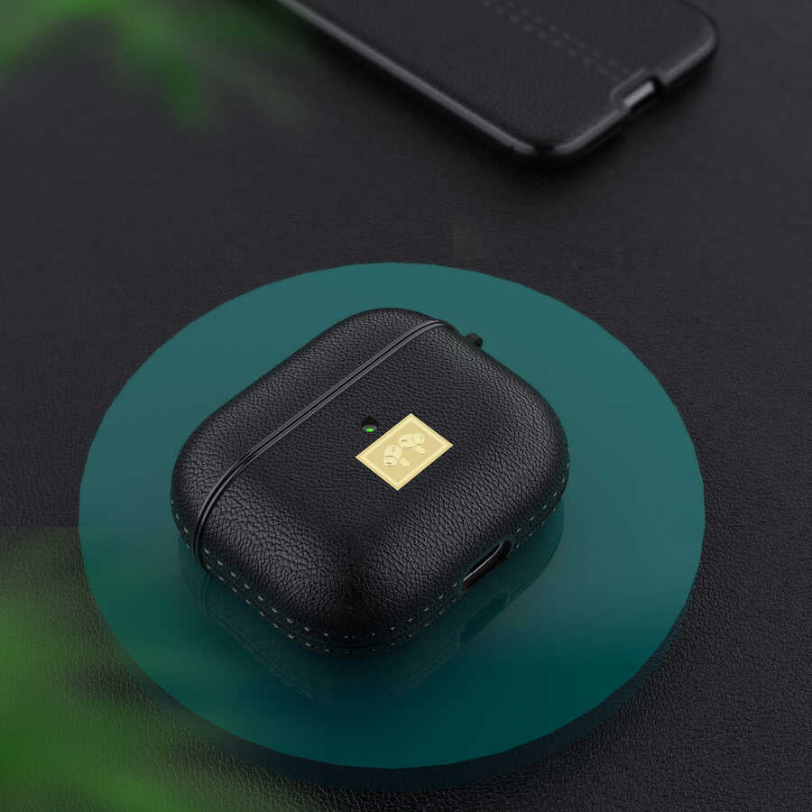 Wlons Airpods 3. Nesil Kılıf Deri Görünümlü Askı Aparatlı Kulaklık Kılıfı - 8
