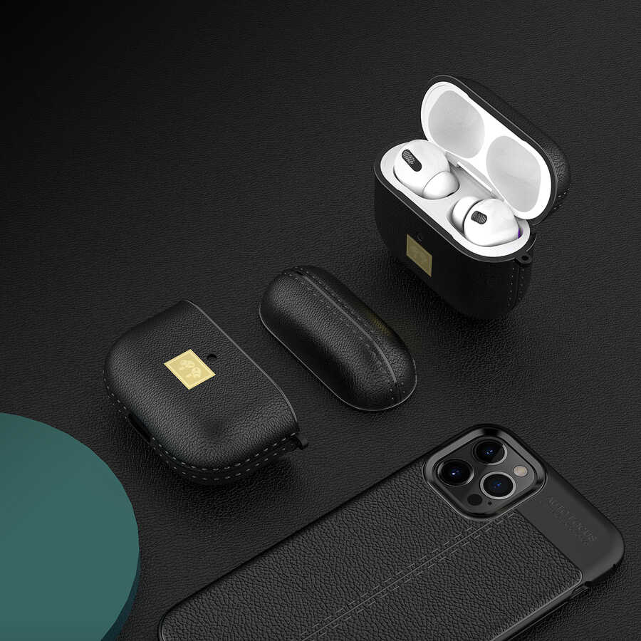Wlons Airpods 3. Nesil Kılıf Deri Görünümlü Askı Aparatlı Kulaklık Kılıfı - 7