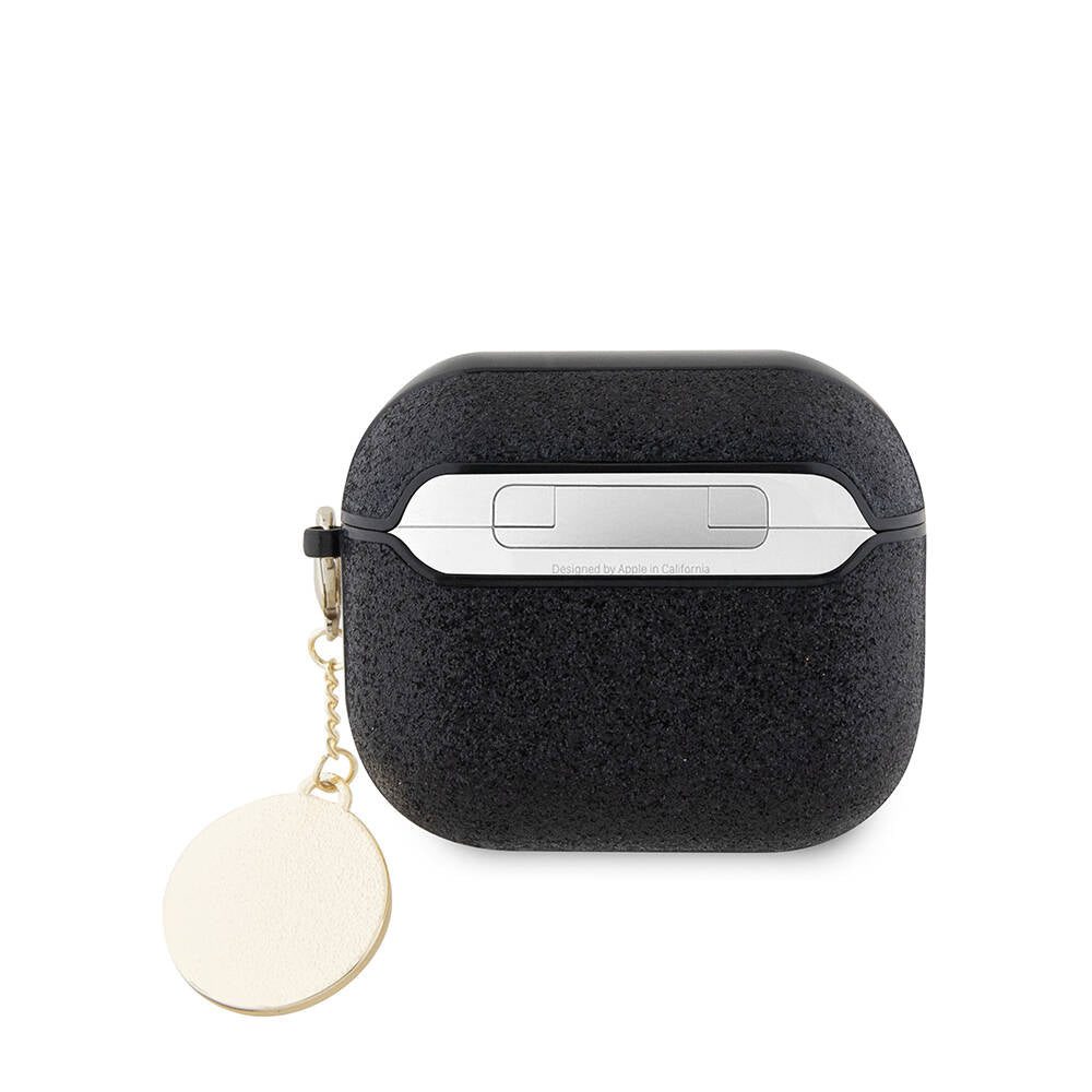 Guess Airpods 3.Nesil Orjinal Lisanslı PU Deri Mavi Beyaz Çizgili Metal Logolu Kılıf