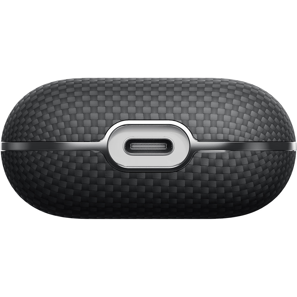Pitaka Ultra-Slim Classic Serisi Airpods 4 1500D Aramid Fiber Black-Grey Twill Kılıf