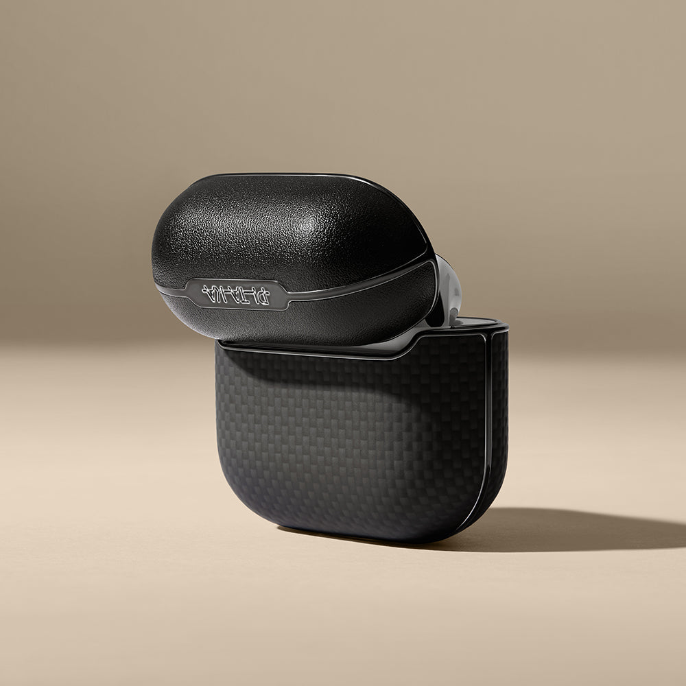 Pitaka Ultra-Slim Classic Serisi Airpods 4 1500D Aramid Fiber Black-Grey Twill Kılıf