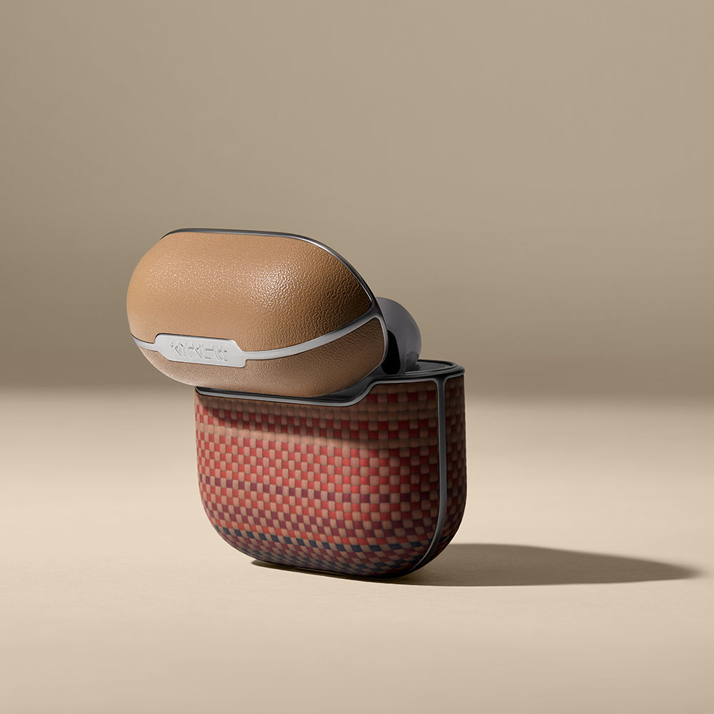 Pitaka Tactile Woven Sunset-Moonrise Serisi Airpods 4 Aramid Fiber Sunset Kılıf