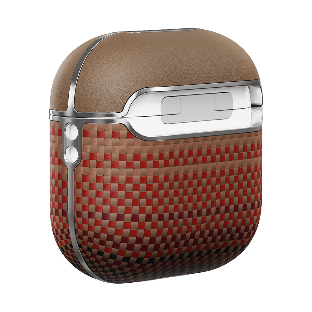 Pitaka Tactile Woven Sunset-Moonrise Serisi Airpods 4 Aramid Fiber Sunset Kılıf
