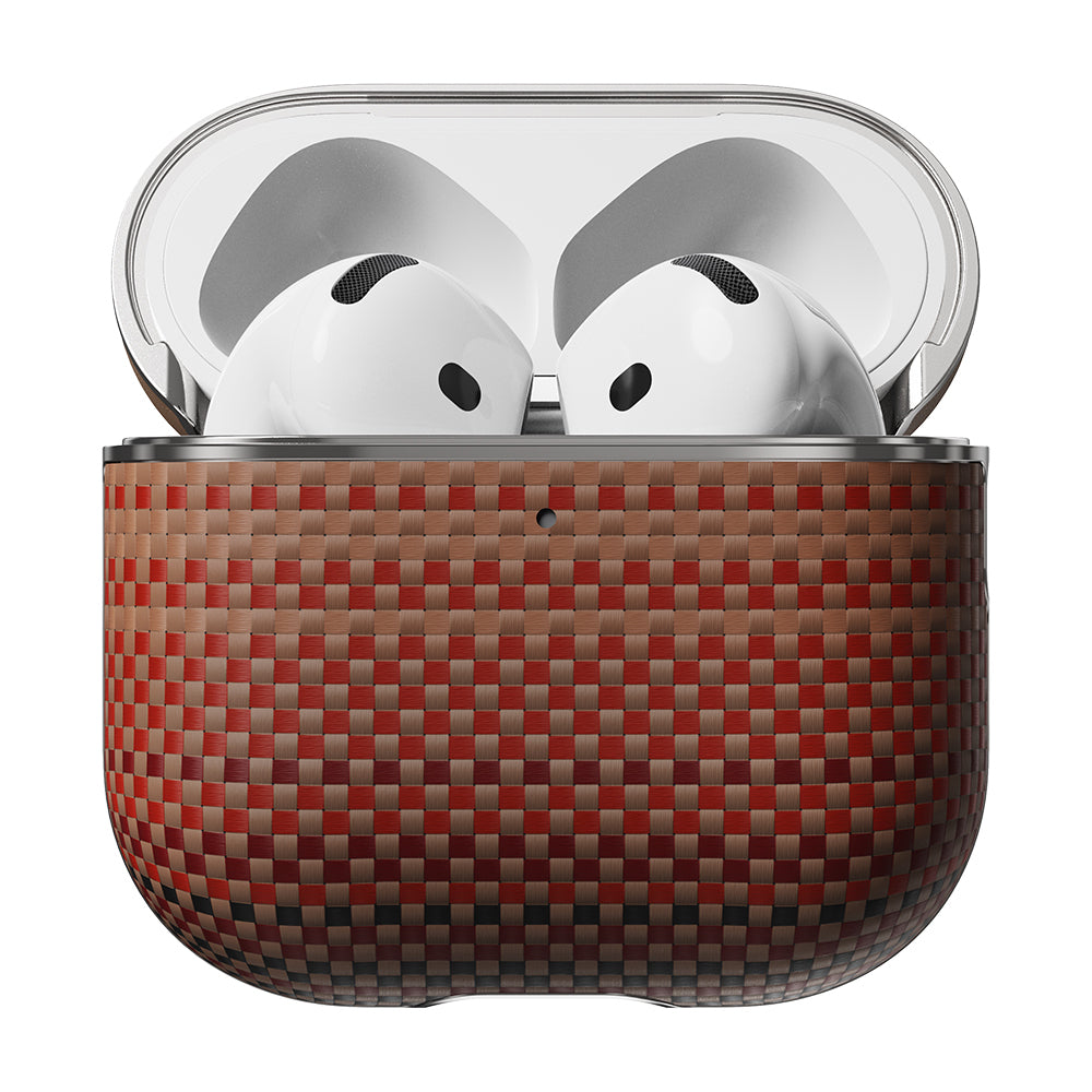 Pitaka Tactile Woven Sunset-Moonrise Serisi Airpods 4 Aramid Fiber Sunset Kılıf