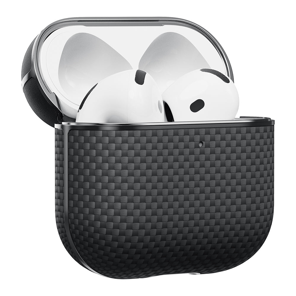 Pitaka Ultra-Slim Classic Serisi Airpods Pro 2 1500D Aramid Fiber Black-Grey Twill Kılıf
