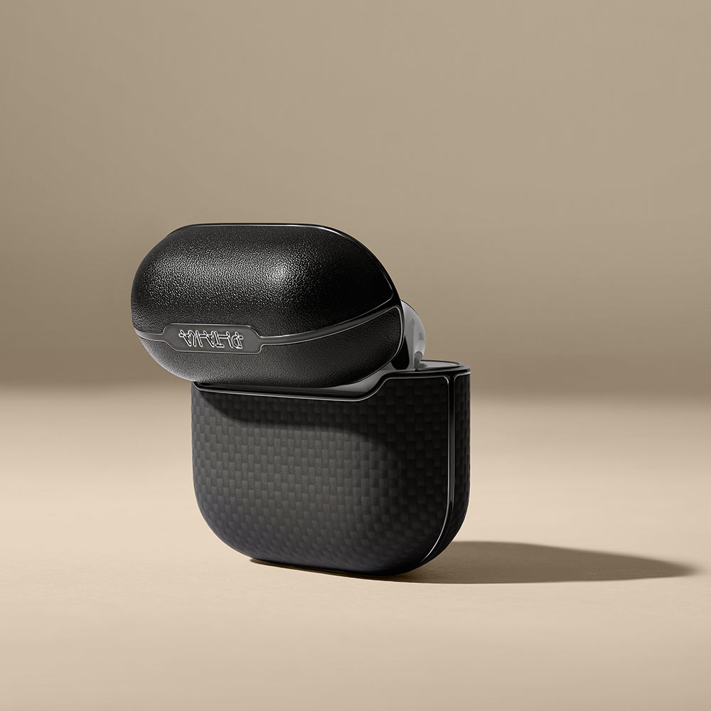Pitaka Ultra-Slim Classic Serisi Airpods Pro 2 1500D Aramid Fiber Black-Grey Twill Kılıf