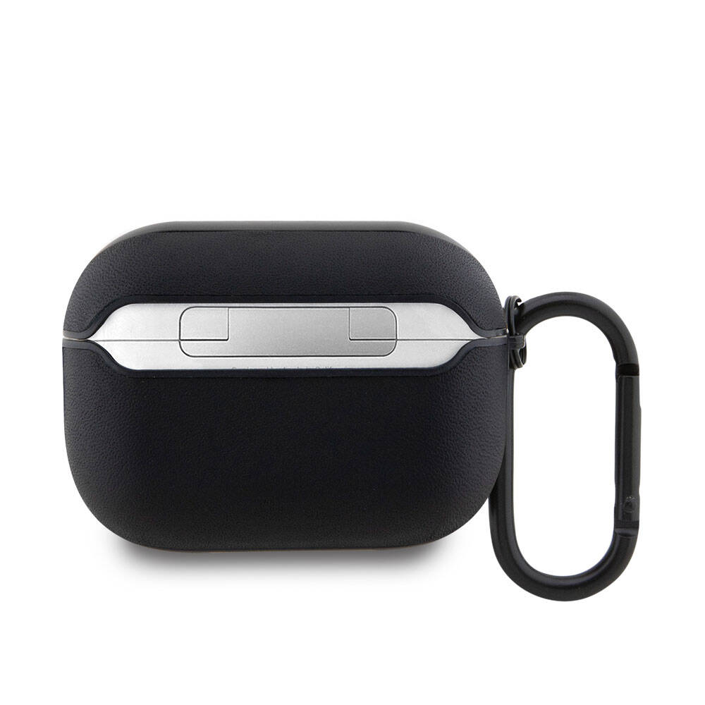 BMW Airpods Pro 2 Orjinal Lisanslı PU Deri Mavi Beyaz Çizgili Metal Logolu Kılıf