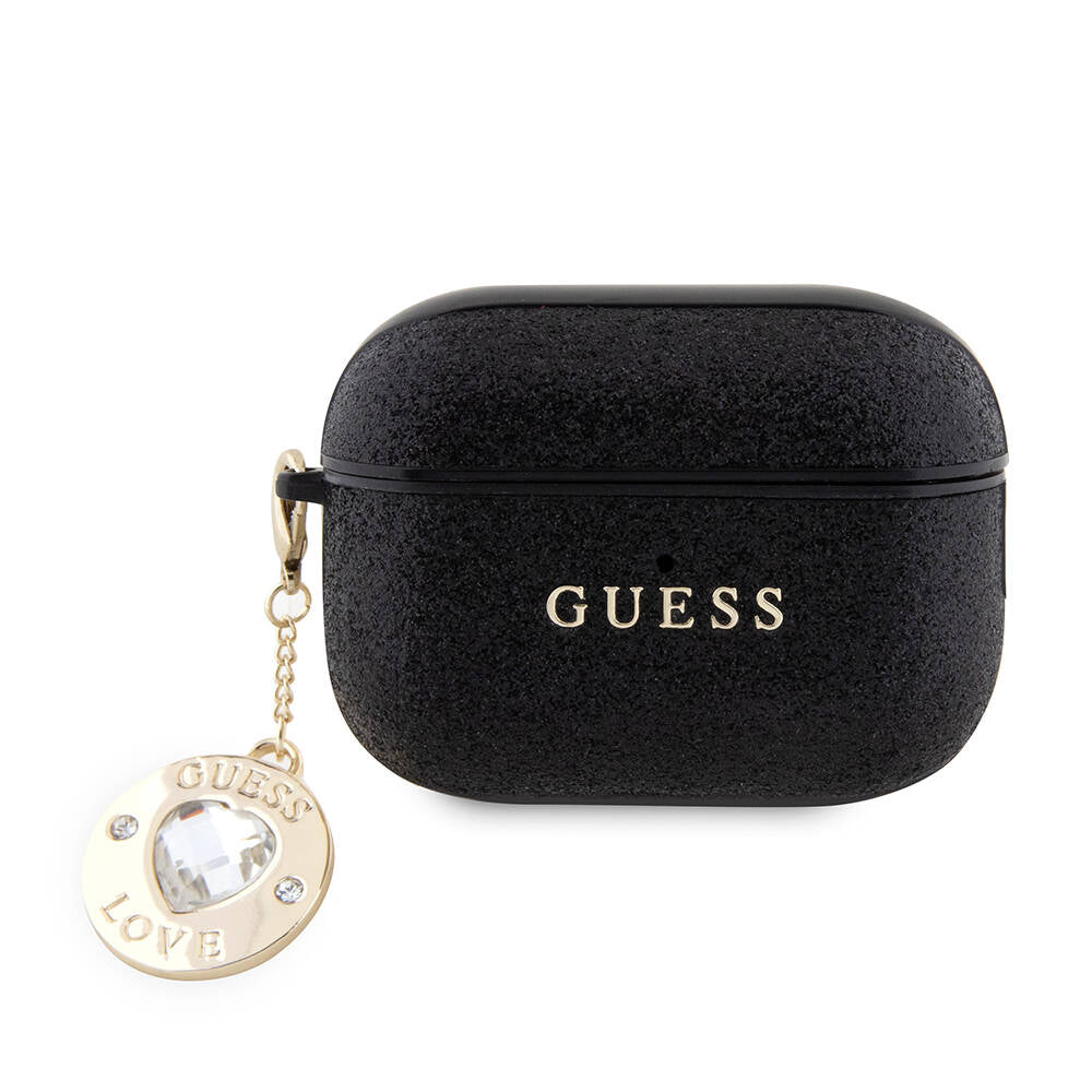 Guess Airpods Pro 2 Orjinal Lisanslı Glitter Elmas Kalp Süs Zincirli Kılıf