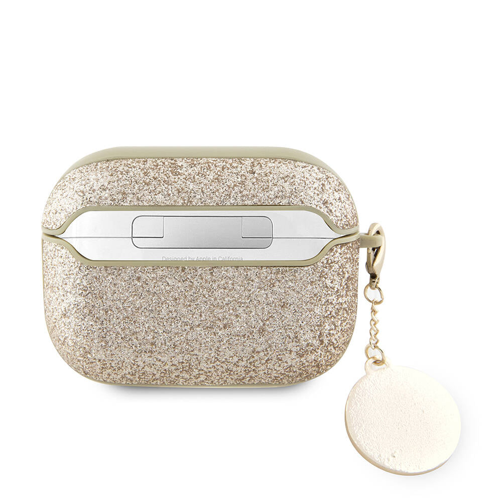 Guess Airpods Pro 2 Orjinal Lisanslı Glitter Elmas Kalp Süs Zincirli Kılıf