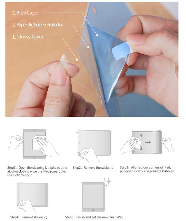 Wiwu iPaper Like iPad Air 10.9 2020 (4.Nesil) Kağıt Hisli Tablet Ekran Koruyucu - 10