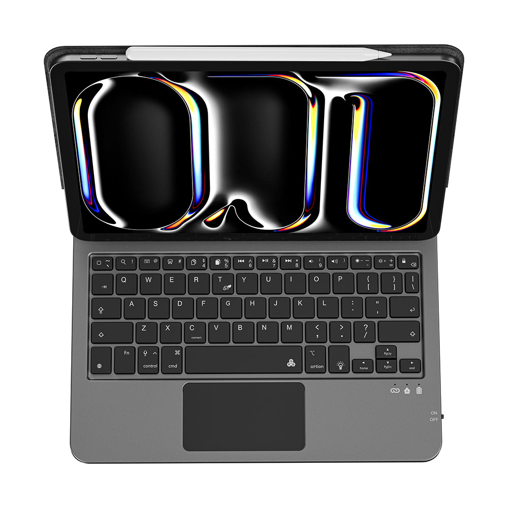 Wiwu MK-003 iPad Air 11 2025 M3 Gizli Kalem Bölmeli Klavyeli Standlı Kılıf