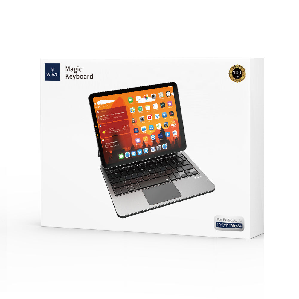 Wiwu MK-003 iPad Air 11 2025 M3 Gizli Kalem Bölmeli Klavyeli Standlı Kılıf