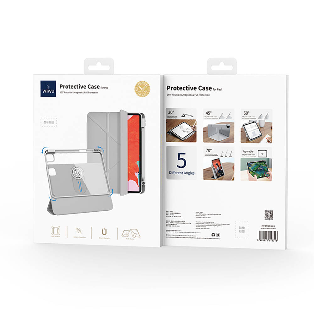Wiwu iPad Air 13 2025 M3 360° Dönebilen Standlı Magnetik Koruyucu Tablet Kılıfı