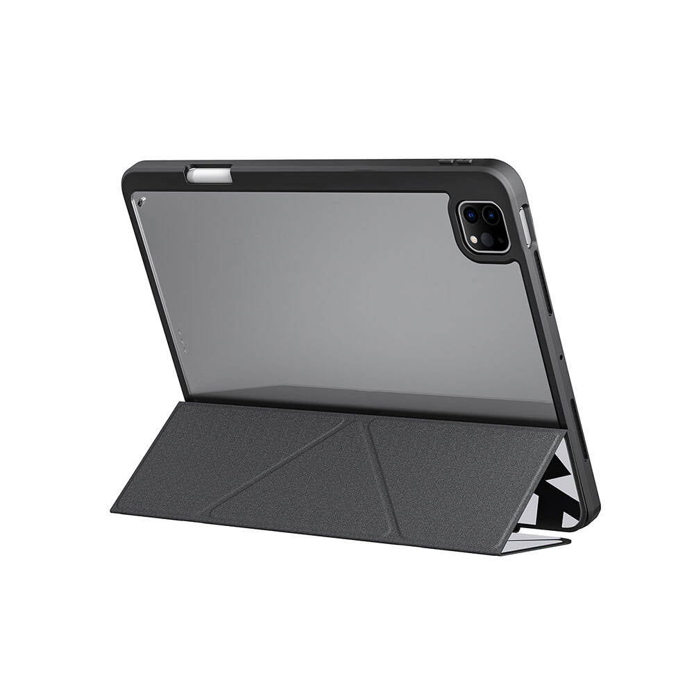 SkinArma iPad Pro 11 2024 Kılıf Holografik Tasarımlı Arkası Şeffaf Çıkarılabilir Magnetik Kira Kobai Kılıf