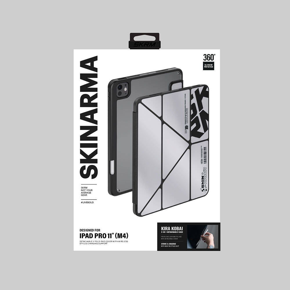 SkinArma iPad Pro 11 2024 Kılıf Holografik Tasarımlı Arkası Şeffaf Çıkarılabilir Magnetik Kira Kobai Kılıf