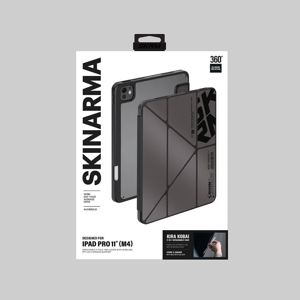 SkinArma iPad Pro 11 2024 Kılıf Holografik Tasarımlı Arkası Şeffaf Çıkarılabilir Magnetik Kira Kobai Kılıf