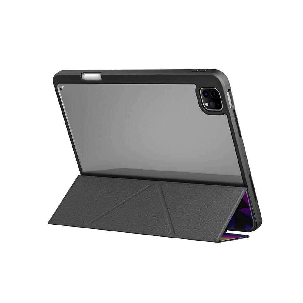 SkinArma iPad Pro 11 2024 Kılıf Holografik Tasarımlı Arkası Şeffaf Çıkarılabilir Magnetik Kira Kobai Kılıf