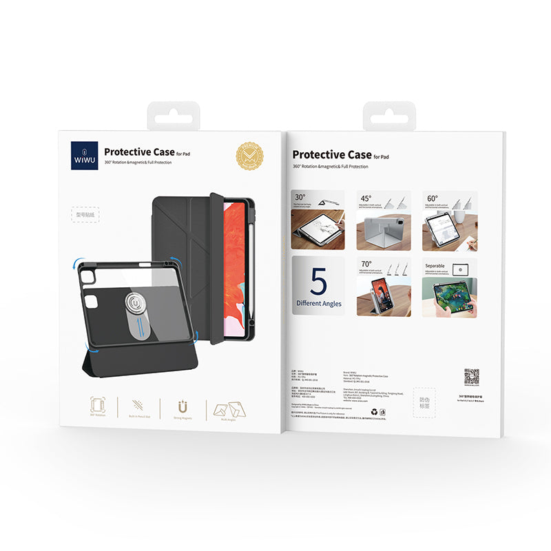 Wiwu iPad Pro 11 2024 360° Dönebilen Standlı Magnetik Koruyucu Tablet Kılıfı