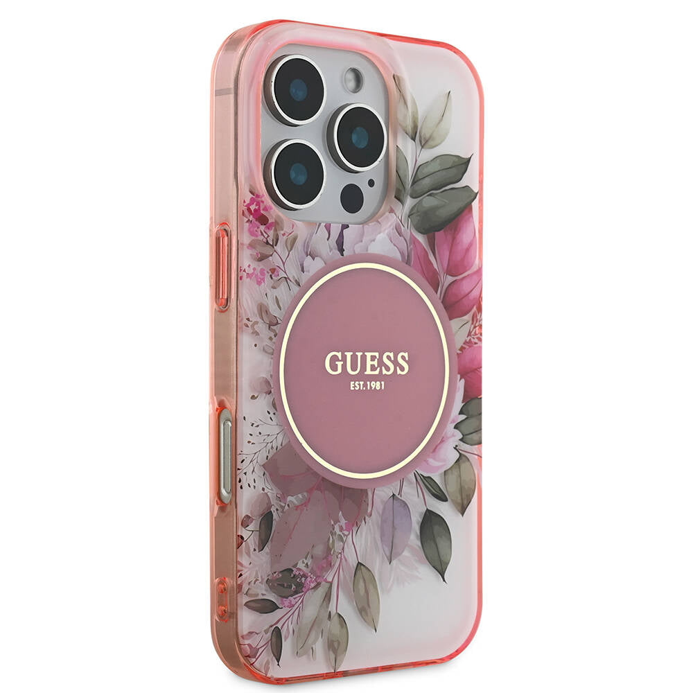 Guess iPhone 16 Pro Max Orjinal Lisanslı Magsafe Flower Tonal Circle Telefon Kılıfı-6