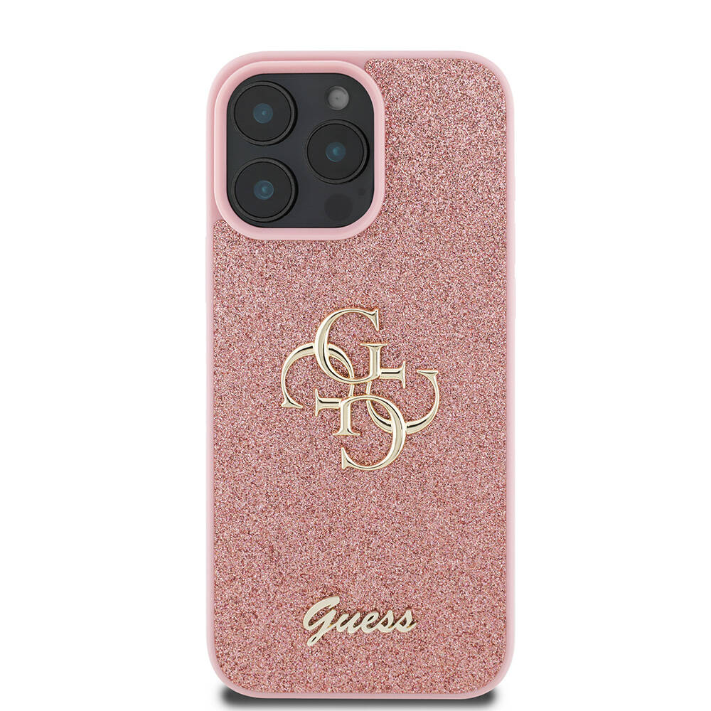 Guess iPhone 16 Pro Max Orjinal Lisanslı 4G Büyük Metal Logolu Glitter Telefon Kılıfı-5