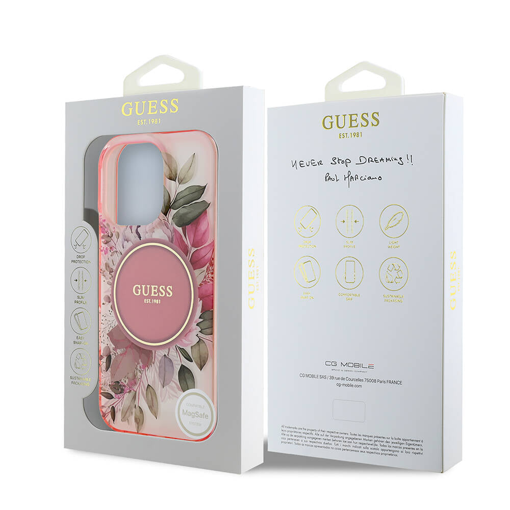 Guess iPhone 16 Pro Max Orjinal Lisanslı Magsafe Flower Tonal Circle Telefon Kılıfı-10
