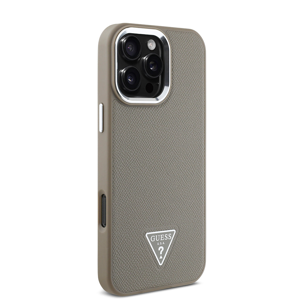 Guess iPhone 16 Pro Max Orjinal Lisanslı Magsafe Şarj Özellikli Grained Triangle Telefon Kılıfı - 5