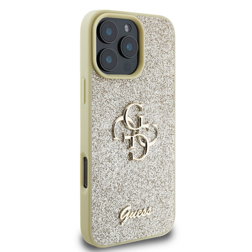 Guess iPhone 16 Pro Max Orjinal Lisanslı 4G Büyük Metal Logolu Glitter Telefon Kılıfı-13