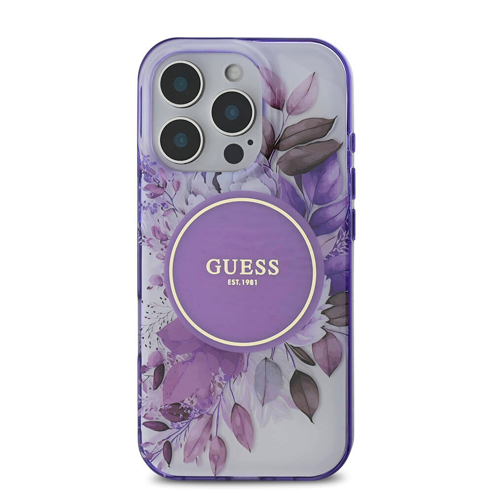 Guess iPhone 16 Pro Max Orjinal Lisanslı Magsafe Flower Tonal Circle Telefon Kılıfı-12