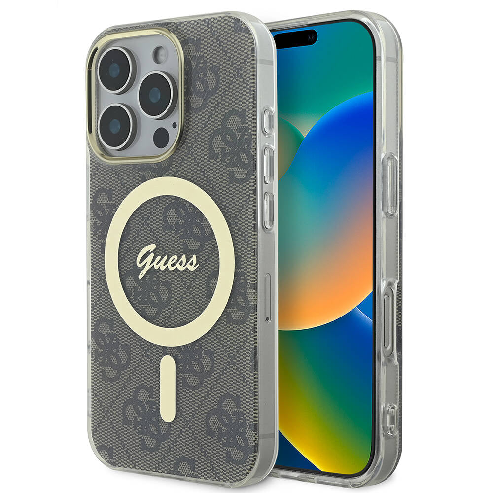 Guess iPhone 16 Pro Max Orjinal Lisanslı Magsafe Yazı Logolu 4G Desenli Telefon Kılıfı-9