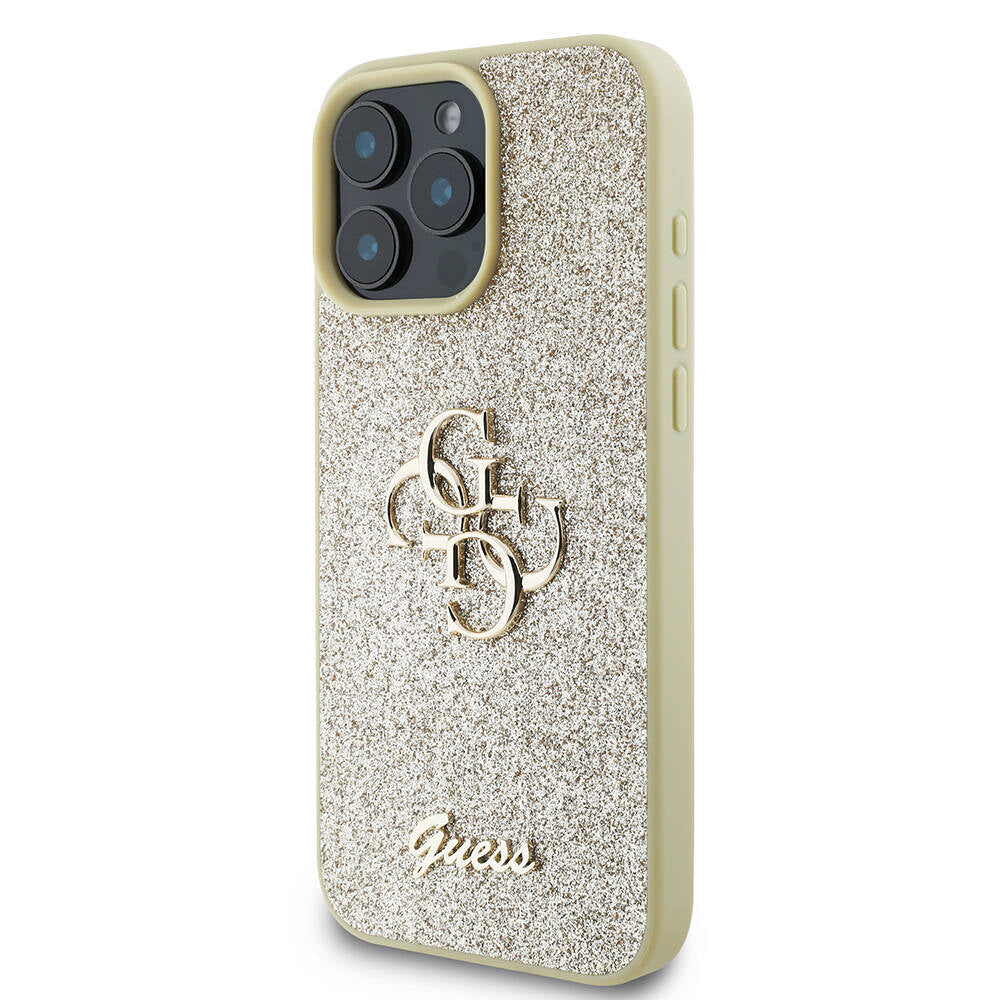 Guess iPhone 16 Pro Max Orjinal Lisanslı 4G Büyük Metal Logolu Glitter Telefon Kılıfı-11