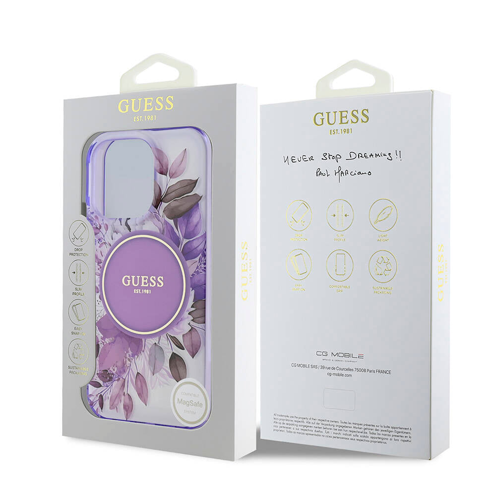 Guess iPhone 16 Pro Max Orjinal Lisanslı Magsafe Flower Tonal Circle Telefon Kılıfı-17