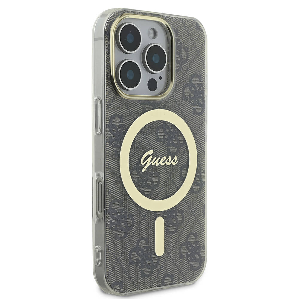 Guess iPhone 16 Pro Max Orjinal Lisanslı Magsafe Yazı Logolu 4G Desenli Telefon Kılıfı-11