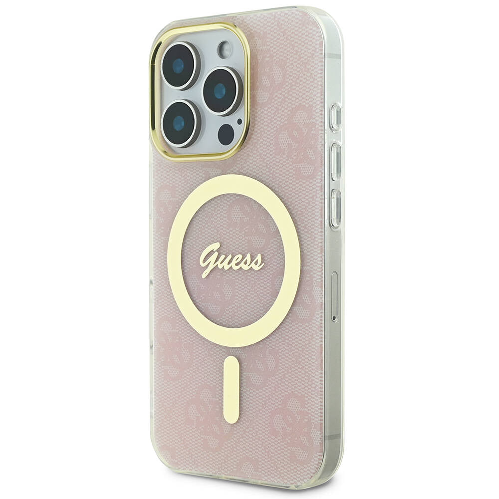 Guess iPhone 16 Pro Max Orjinal Lisanslı Magsafe Yazı Logolu 4G Desenli Telefon Kılıfı-18