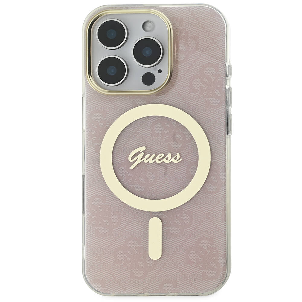Guess iPhone 16 Pro Max Orjinal Lisanslı Magsafe Yazı Logolu 4G Desenli Telefon Kılıfı-19