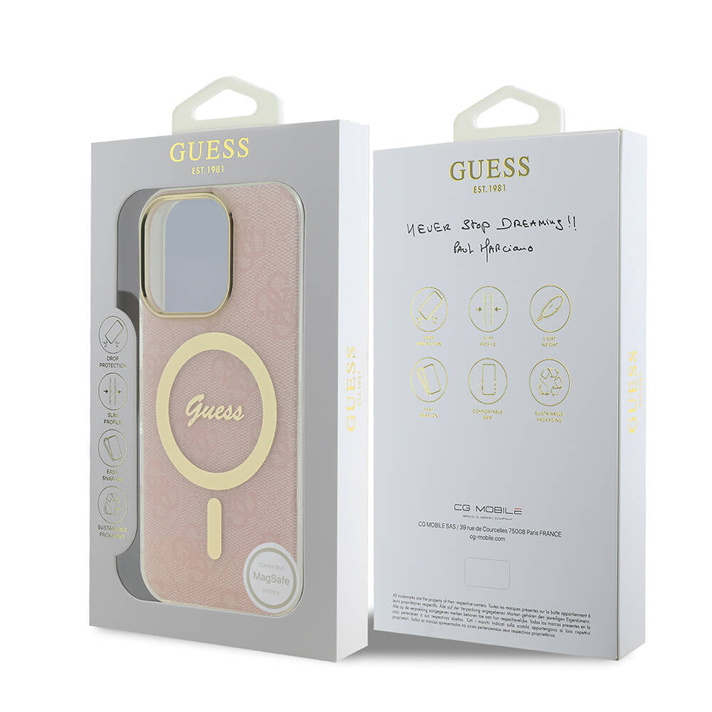 Guess iPhone 16 Pro Max Orjinal Lisanslı Magsafe Yazı Logolu 4G Desenli Telefon Kılıfı-23