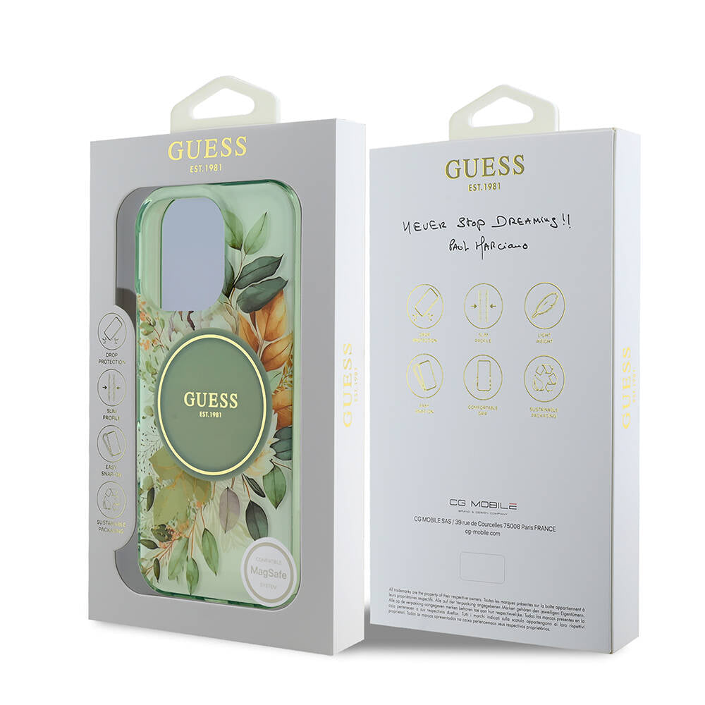Guess iPhone 16 Pro Max Orjinal Lisanslı Magsafe Flower Tonal Circle Telefon Kılıfı-24