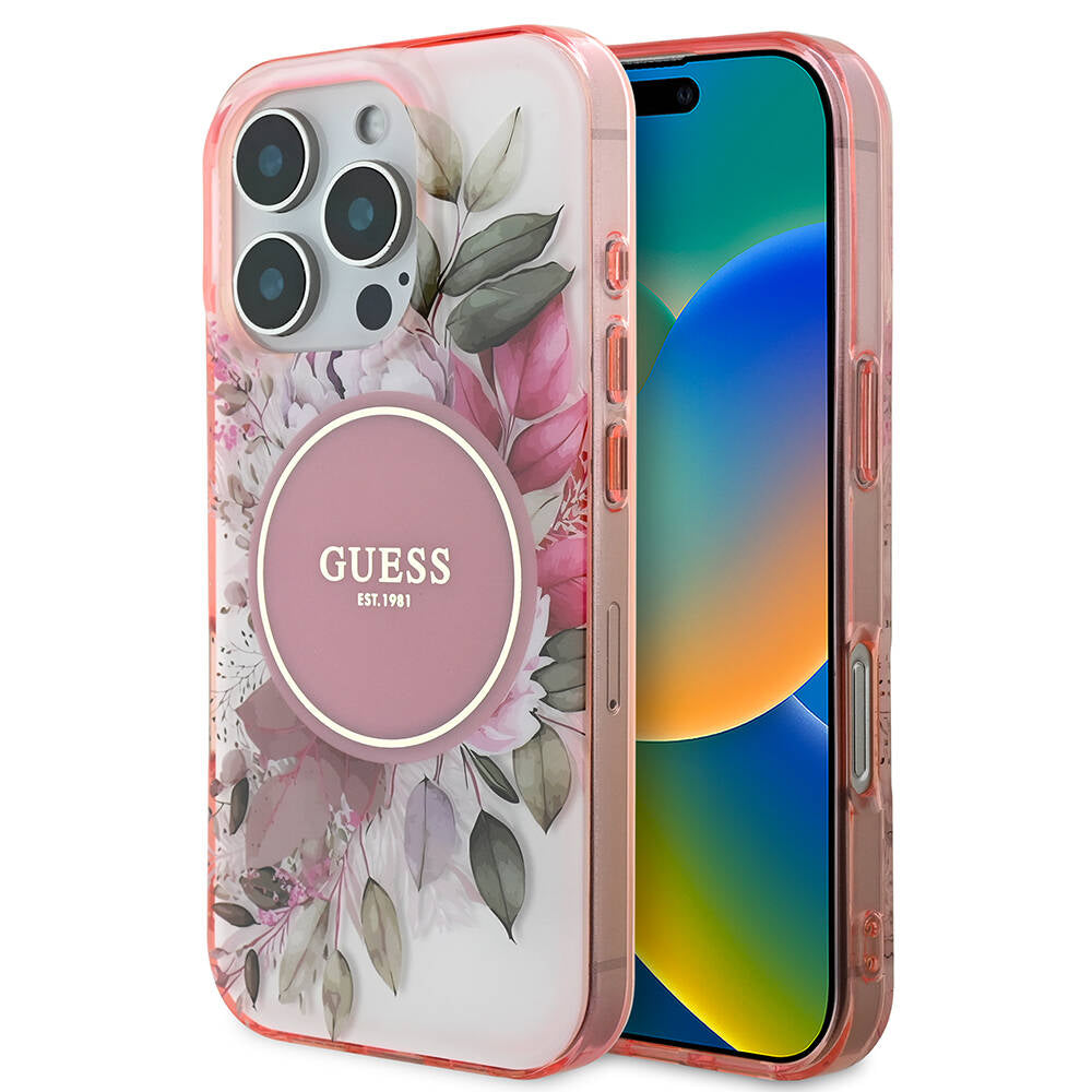 Guess iPhone 16 Pro Max Orjinal Lisanslı Magsafe Flower Tonal Circle Telefon Kılıfı-3