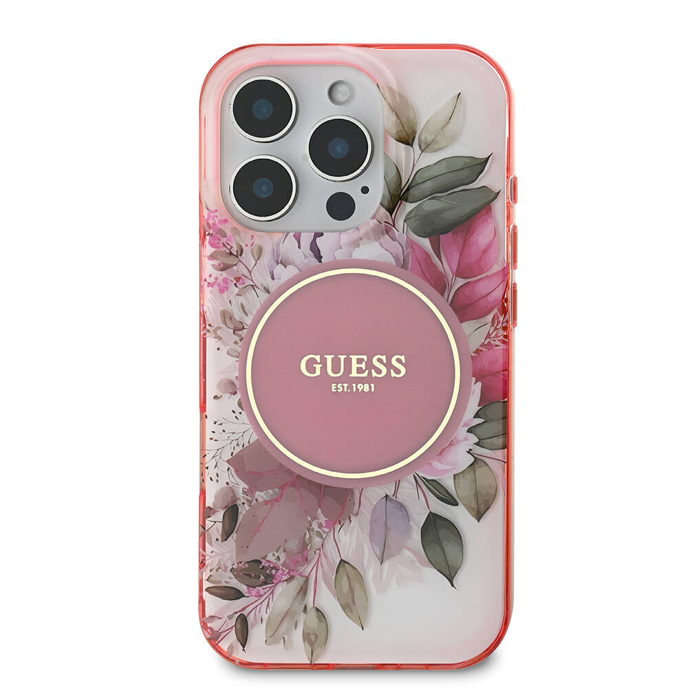 Guess iPhone 16 Pro Max Orjinal Lisanslı Magsafe Flower Tonal Circle Telefon Kılıfı-5