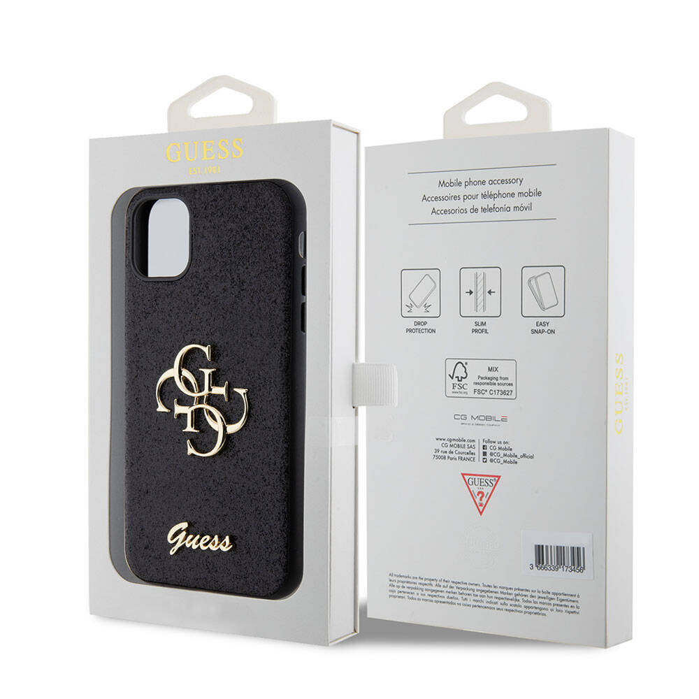 Guess iPhone 11 Kılıf Orjinal Lisanslı 4G Büyük Metal Logolu Glitter Telefon Kılıfı - 8