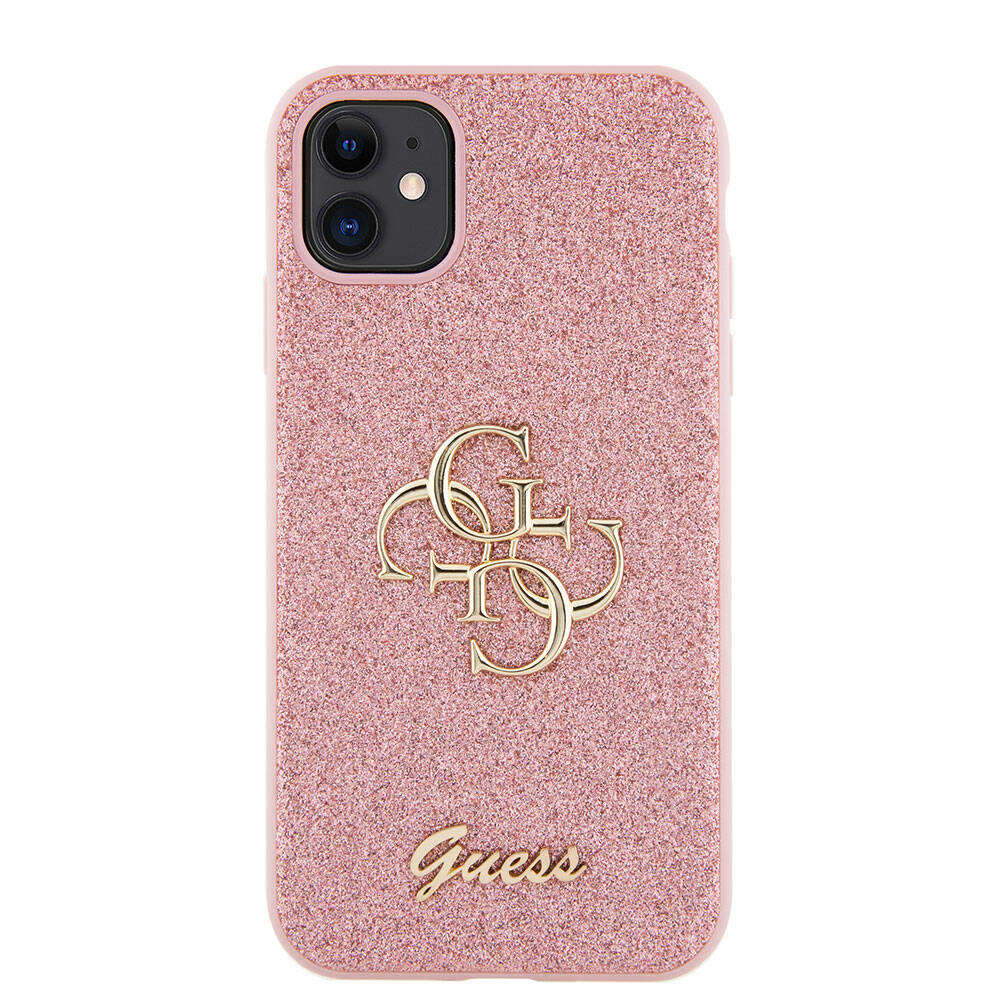 Guess iPhone 11 Kılıf Orjinal Lisanslı 4G Büyük Metal Logolu Glitter Telefon Kılıfı - 10