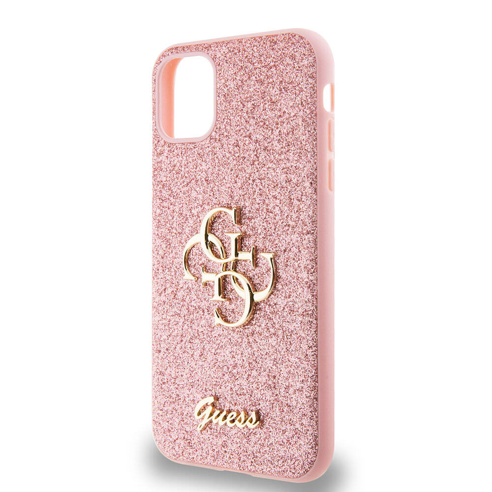Guess iPhone 11 Kılıf Orjinal Lisanslı 4G Büyük Metal Logolu Glitter Telefon Kılıfı - 13