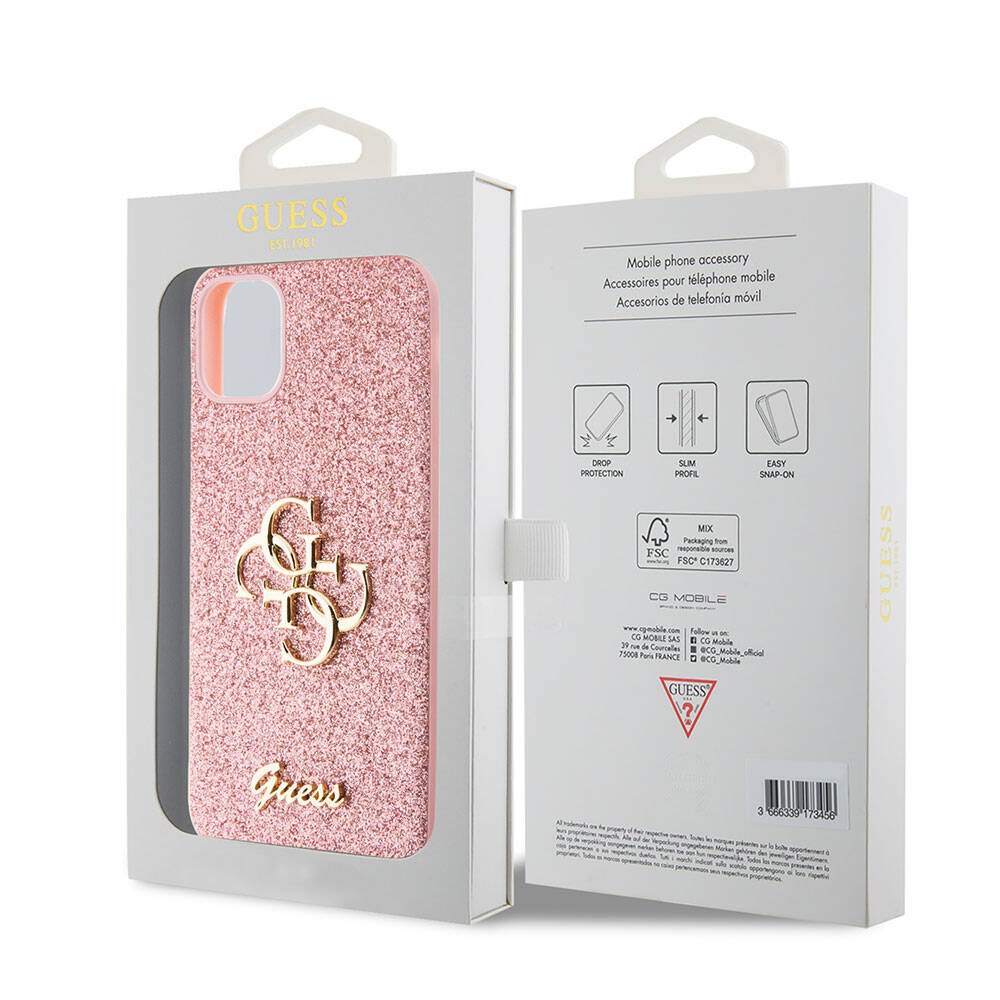 Guess iPhone 11 Kılıf Orjinal Lisanslı 4G Büyük Metal Logolu Glitter Telefon Kılıfı - 15