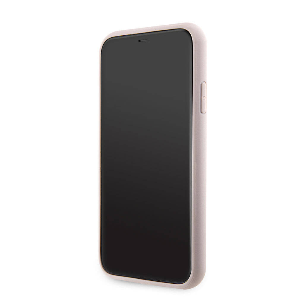 Guess iPhone 11 Kılıf Orjinal Lisanslı PU Deri Taşlı Üçgen Logo 4G Desenli Telefon Kılıfı - 11