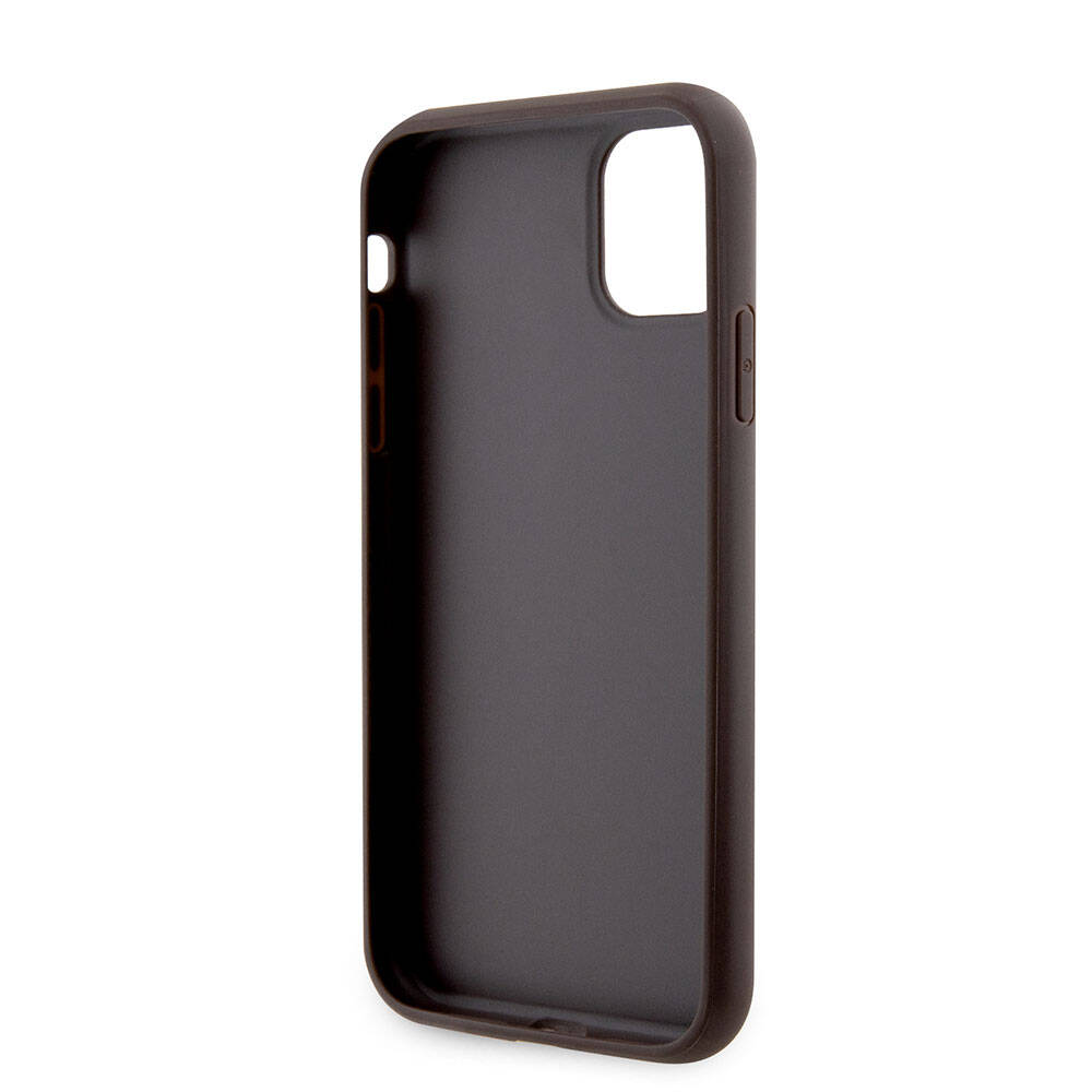 Guess iPhone 11 Kılıf Orjinal Lisanslı PU Deri Taşlı Üçgen Logo 4G Desenli Telefon Kılıfı - 20