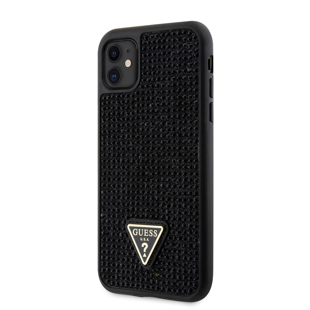 Guess iPhone 11 Kılıf Orjinal Lisanslı Taşlı Arka Yüzey Üçgen Logolu Telefon Kılıfı - 2