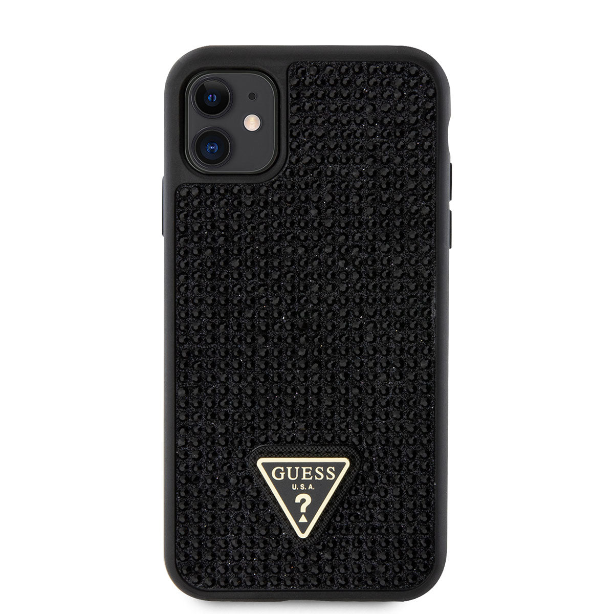 Guess iPhone 11 Kılıf Orjinal Lisanslı Taşlı Arka Yüzey Üçgen Logolu Telefon Kılıfı - 3