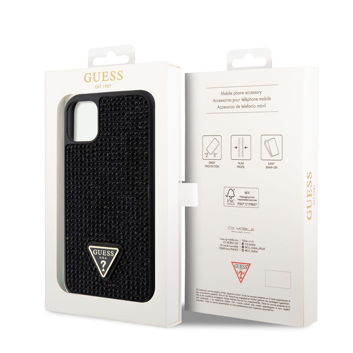 Guess iPhone 11 Kılıf Orjinal Lisanslı Taşlı Arka Yüzey Üçgen Logolu Telefon Kılıfı - 7