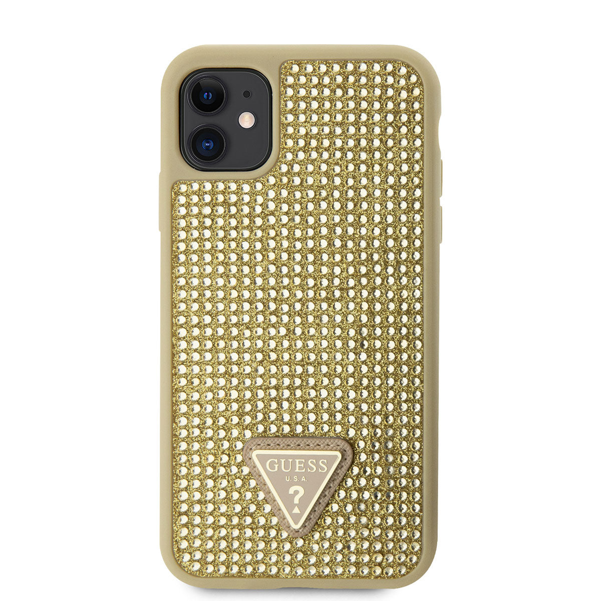 Guess iPhone 11 Kılıf Orjinal Lisanslı Taşlı Arka Yüzey Üçgen Logolu Telefon Kılıfı - 8