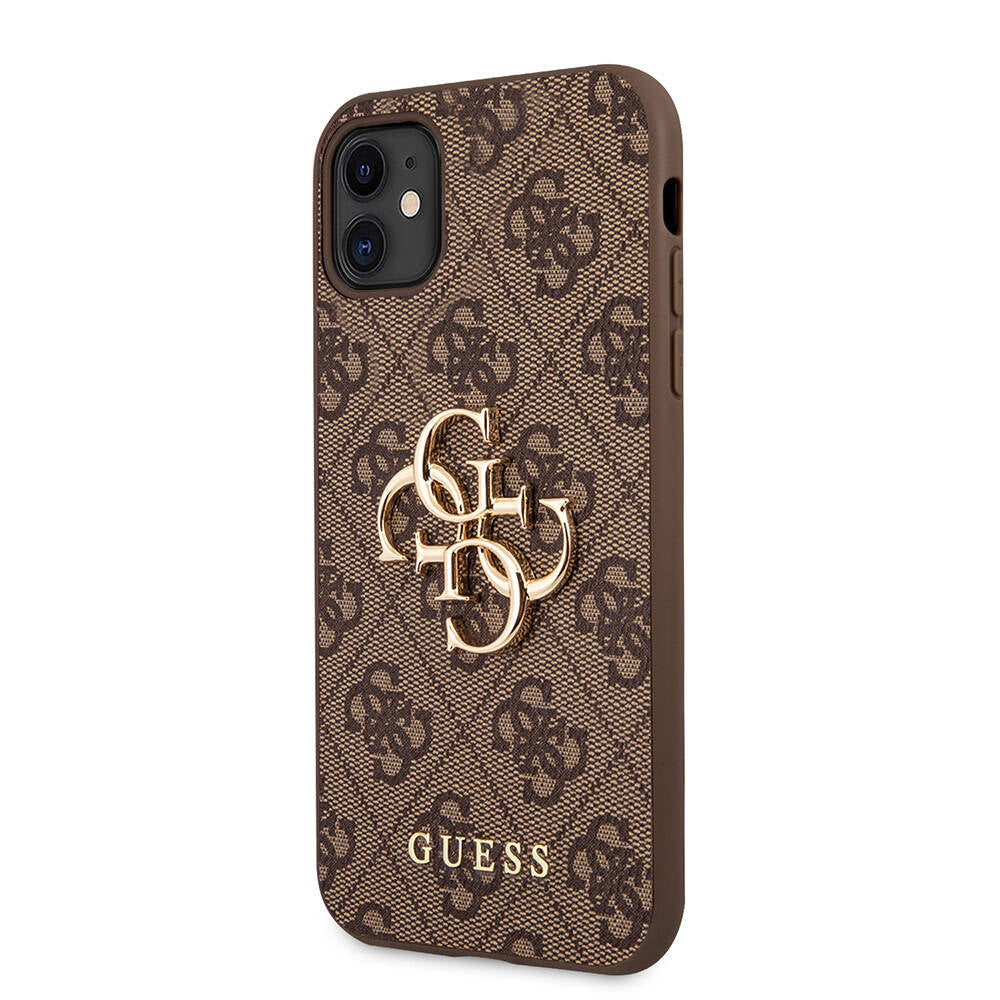 Guess iPhone 11 PU Deri Büyük Metal Logo Dizaynlı Telefon Kılıfı - 2