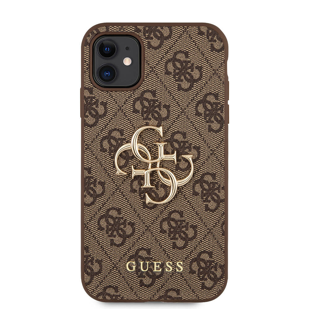 Guess iPhone 11 PU Deri Büyük Metal Logo Dizaynlı Telefon Kılıfı - 3